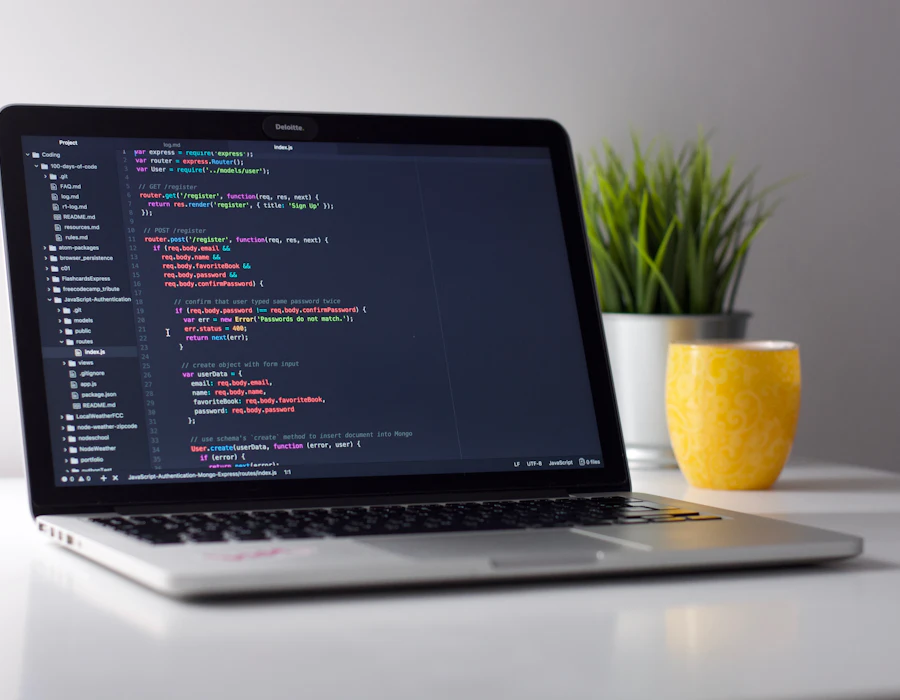 Developer checking site speed and code quality